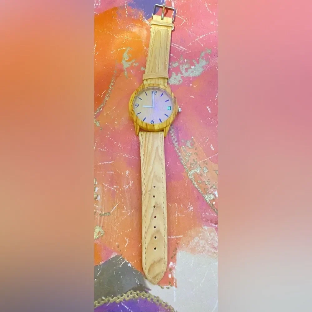 🛍️stainless steel Wood Wrist Watch For Women personalized Gift 🎁